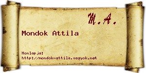 Mondok Attila névjegykártya